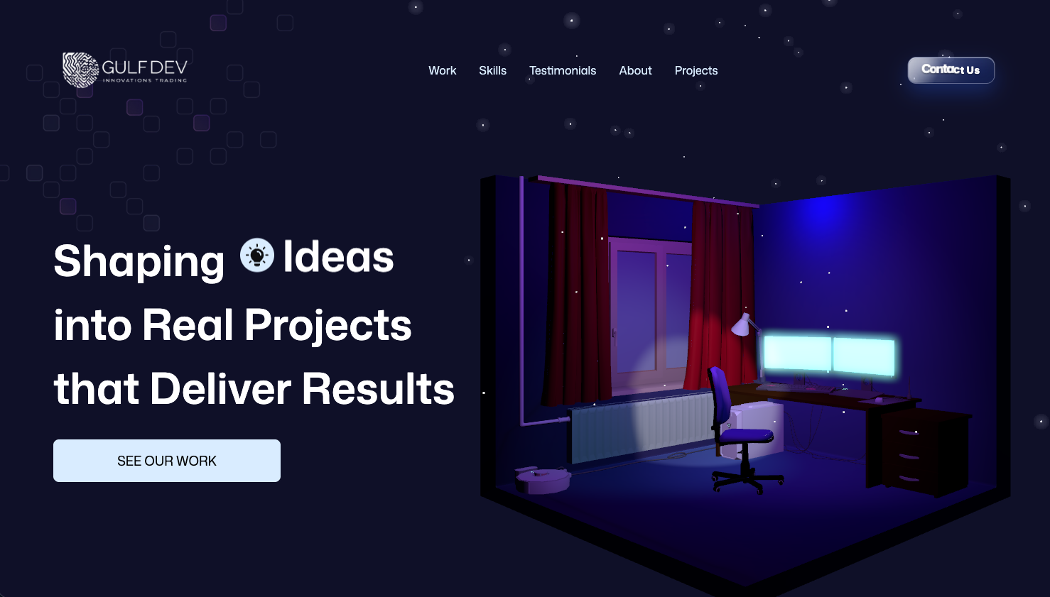 Moderne & dynamische Website – Gulfdev.io