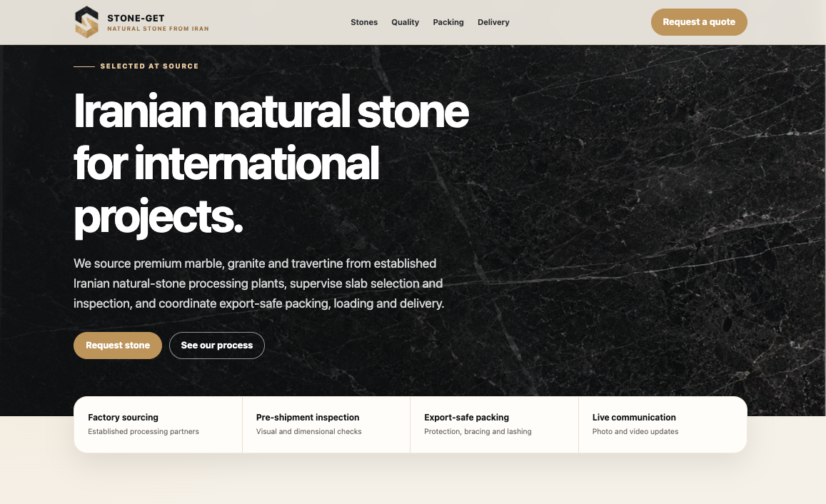 Stoneget.com – professionelle Onepage-Website